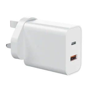 راس فيش شاحن جداري 38W واط مخرجين PD و USB ابيض